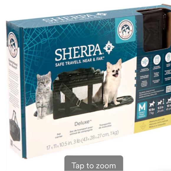 Sherpa Lined Deluxe Airline Approved Pet Carrier - Picture 5 of 16